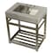 Fauceture KVSP3122A8 31" Stainless Steel Sink W/ Steel Console Sink Base, Nickel KVSP3122A8 - alternate 1